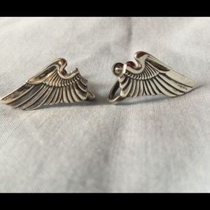 Sterling Wing Screwback Earrings by Coro